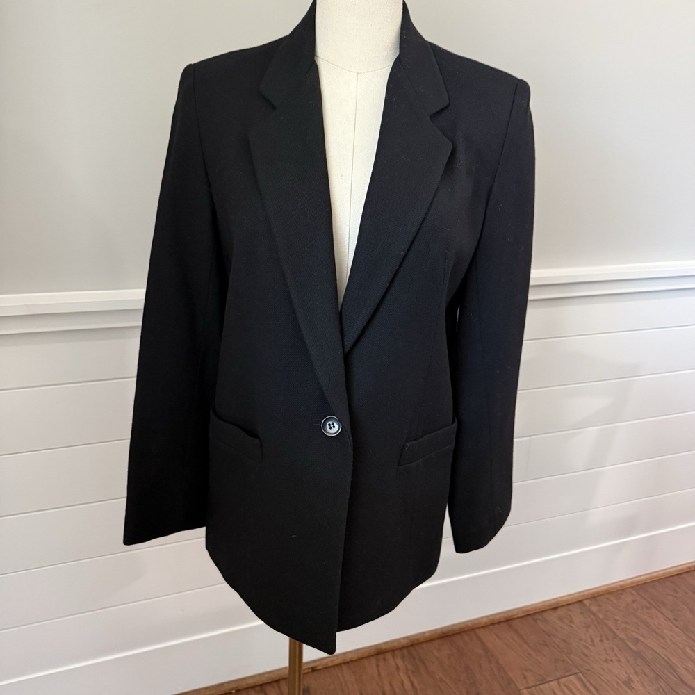 Dumas Blazer Pure Wool Tailored Jacket Quiet Luxury Office Siren Black Vintage S - Picture 3 of 14